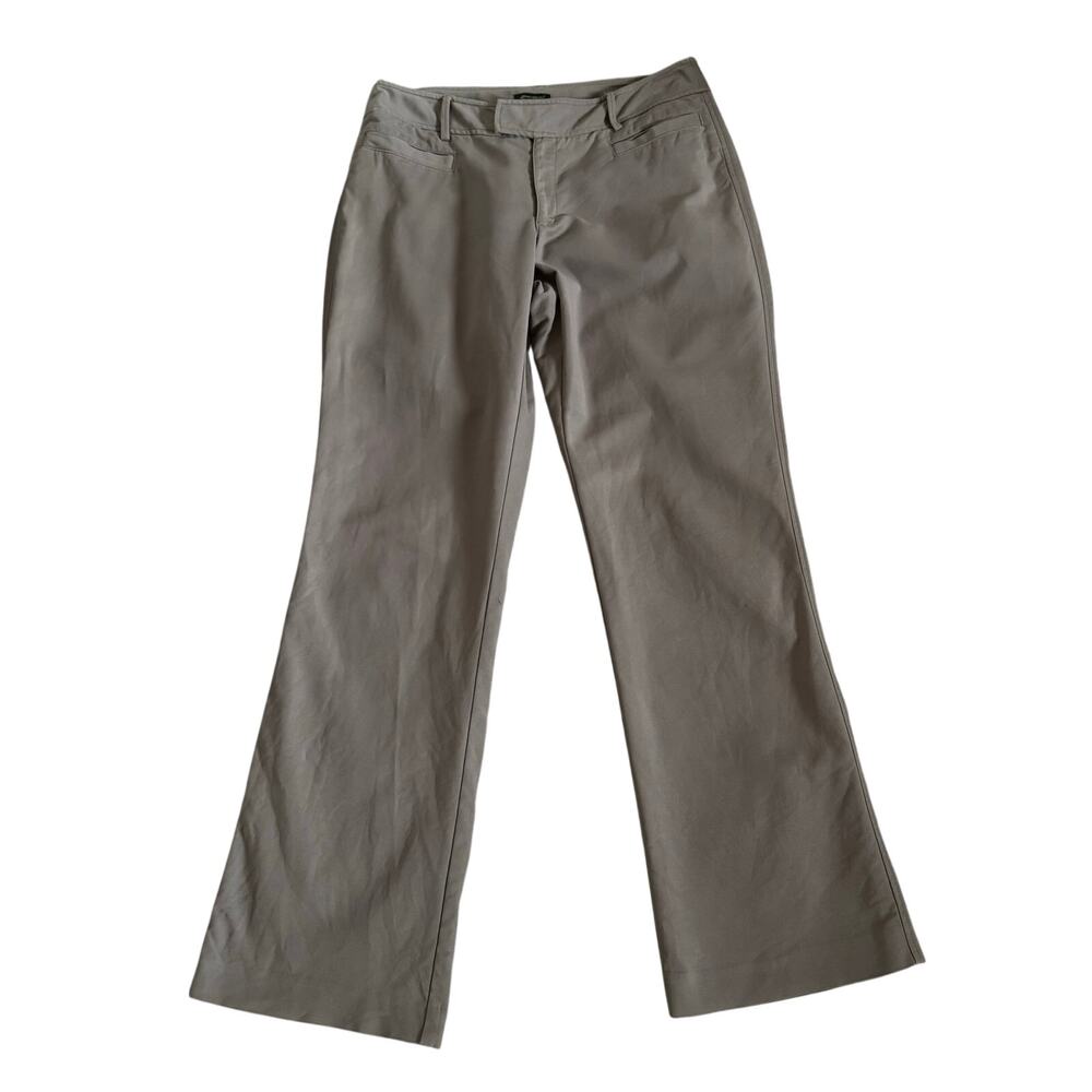 Eddie Bauer Blakely Fit Pants Womens Size 12 Taupe Chino Khakis Cotton Stretch